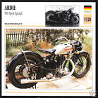 1928 Ardie 500cc Sport Spezial 491cc Motorcycle Photo Spec Sheet Card