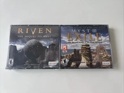 NEW SEALED Riven The Sequel to Myst 1997 Windows 95/98 PC AND Myst III Exile - Image 1 of 4