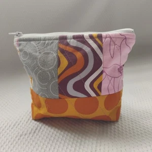 Patchwork gesteppt Handarbeit Reißverschluss Beutel 6” x 7” x 2” Kosmetik Kulturbeutel - Bild 1 von 6