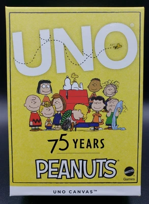 2025 Mattel UNO Canvas "PEANUTS" 75th Anniversary Edition by Charles Schulz NIB - Image 1 of 4