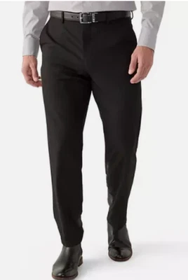 Nautica Men's Suit Separates Solid Flat Front Pants, Black, 32Wx32L - Image 1 of 4
