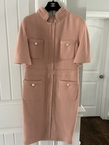 CHANEL PINK WOOL RUNWAY DRESS VINTAGE - Picture 1 of 5