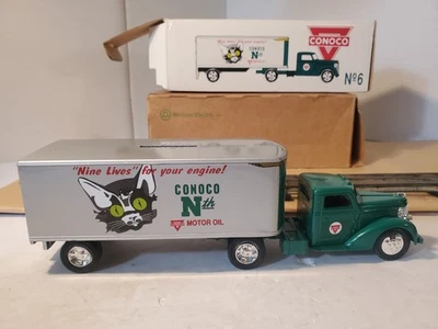 Ertl Diecast Bank 1948 Diamond T Cab Tractor Trailer Conoco Motor Oil 1992 LE OB - Image 1 of 4