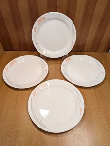 Lot of 4 Corelle FLORAL WISP DESERT ROSE Dinner Plates 10-1/4" Set 10.25 in VGUC - Picture 1 of 6