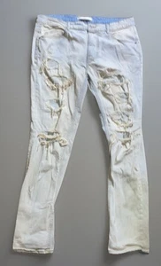 Jeans uomo KDNK 11 4 14 11 blu chiaro skinny invecchiato distrutto taglia 38 - Foto 1 di 13