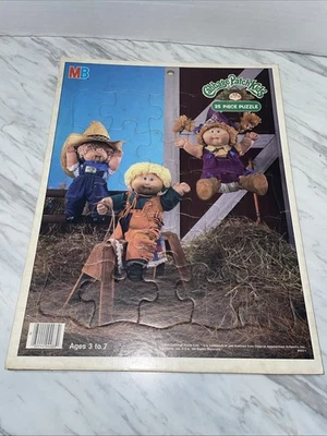 1984 Cabbage Patch Kids Doll Puzzle Tray Milton Bradley Cowboys - Image 1 of 4