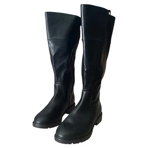 Torrid Black Knee-High Boots Size 9.5 NWT Wide Calf Side Zip Lug Sole - Picture 1 of 6