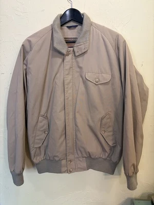 Brooks Brothers Wool Jacket Mens 40 Beige Zip Pocketed Harrington Coat - Image 1 of 4