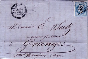 VOSGES-LE THOLY T22 16-3-1867 N°22 OBL.GC4818 -SUPERBE. - Bild 1 von 1