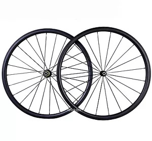 Juego de ruedas de carbono de 30 mm Clincher sin tubo 700C ruedas de bicicleta de carretera UD freno de llanta mate - Imagen 1 de 5