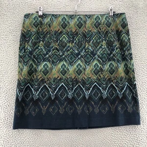 J Jill Skirt Womens 2X Plus Green Multi Pull On Mini Straight Stretch Knit NWT - Picture 1 of 11