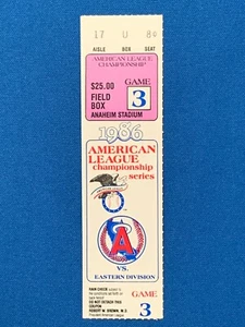 1986 AL Championship Series Game 3 CA Angles vs. Boston Red Sox Ticket Stub - Picture 1 of 2