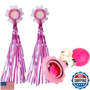 Kids Bike Horn, Children Bicycle Bell with 2 Pack Bike Handle Streamers Bike - Picture 1 of 5