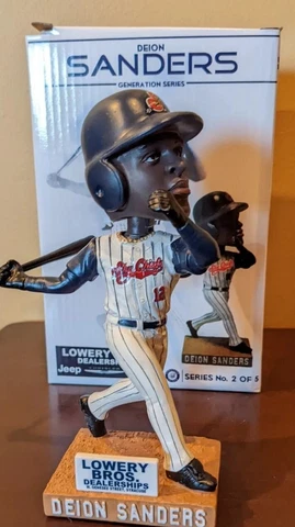 Deion Sanders HOF Syracuse Sky Chiefs Bobblehead Cincinnati Reds #2 of 5 NIB Cover