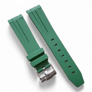 Curved End Silicone Rubber Diver Watch Strap Waterproof Band 20mm 21mm 22mm Mens - Picture 1 of 32
