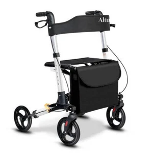 Altus Euro Walker Mobility Rollator Seat Rollator with Bag Aluminium Frame White - Picture 1 of 8