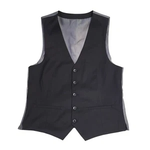 Good Souls Black Solid Pattern Formal Waistcoat Men's M 38" - Picture 1 of 4