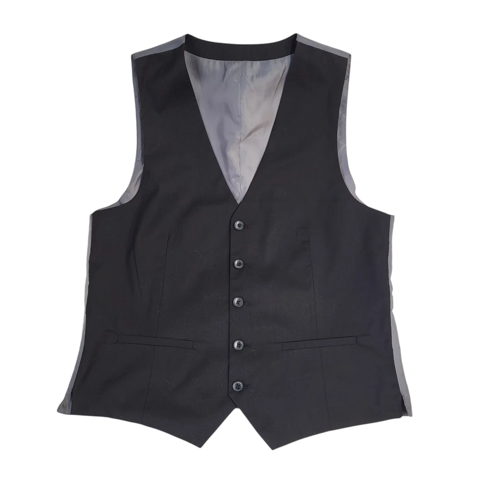 Good Souls Black Solid Pattern Formal Waistcoat Men's M 38" - Image 1 of 4