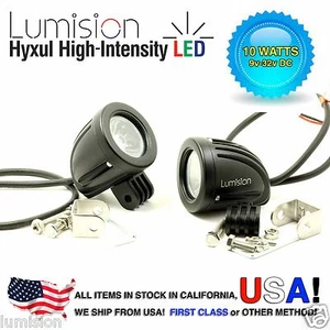 Lumision Hyxul 10W 2" PAIR Round Spot High Intensity LED Light Fog Lamp Truck RV - Picture 1 of 10