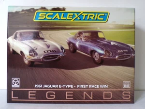 SCALEXTRIC LEGENDS C4062A 1961 JAGUAR E-TYPE FIRST RACE WIN TWIN SET MINT UNUSED - Picture 1 of 14