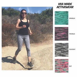 Women's Moisture Wicking Capri Sports Fitness, Yoga, Gym - USA Made Activewear - Picture 1 of 1