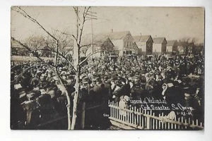 1909 Funeral of Victims of Crib Disaster, South Chicago, Illinois RPPC - Picture 1 of 2