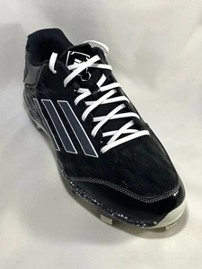 Adidas G98710 Lace PowerAlley 2 Metal Low Baseball Black White Cleats Men 13.5 - Picture 1 of 5
