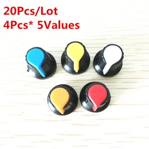 20Pcs 5Value 6mm WH148 potentiometer knob cap Kit Yellow Blue white red 15*17mm  - Picture 1 of 4