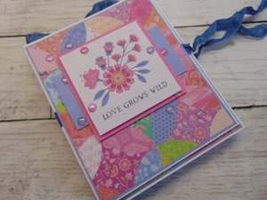 Handmade MIxed Media Mini Scrapbook Photo Album ocbrandy gift keepsake GROW - Picture 1 of 9
