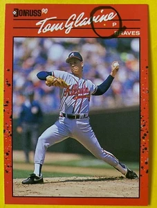 1990 Tom Glavine 2 ERRORS #145 Atlanta Braves DONRUSS Baseballkarte NO DOT RARE - Bild 1 von 3