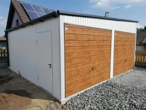 Blechgarage Garage Geräteschupppen 6x5 m verzinkt KFZ Lagerhalle Doppelgarage - Bild 1 von 7