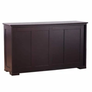 Kitchen Storage Cabinet Sideboard Buffet Cupboard Wood Sliding Door Pantry Black - Picture 1 of 3