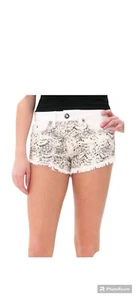 Daytrip Capricorn Daisy Duke Fray Hem Womens White Shorts W/Stretch - Picture 1 of 14