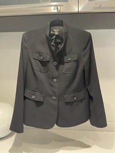 Style & Co Jacket Blazer Button Top Womens Size 12 Black poly Lined Gorgeous - Picture 1 of 10