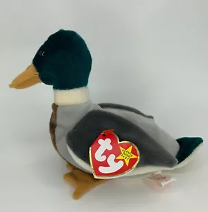 Jake - Mallard - Ty Beanie Baby 1998 ZURÜCKGENOMMEN Stofftier Bohne Plüsch Ente mit Etikett - Bild 1 von 11