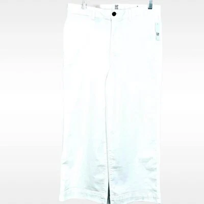 Pantalones para mujer Gap marfil crema pierna ancha tiro alto talla 12 nuevos con etiquetas Foto 1 de 4