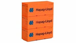 HO Scale Shipping container- 56202 - Pack of 3 Hapag-Lloyd 20ft Containers