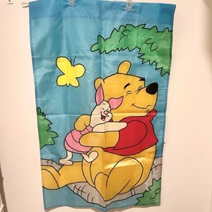 Winnie the Pooh Piglet Disney Blue Garden Flag 28"x40" Embroidered Nylon - Picture 1 of 8
