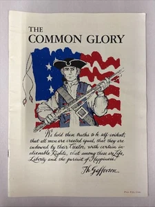THE COMMON GLORY-SOUVENIR PROGRAM-VINTAGE 1962-LAKE MATOAKA AMPHITHEARTRE - Picture 1 of 4