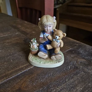 Homco Home Interiors Denim Days Vintage Figurine #1504 "After Chores"  - Picture 1 of 7