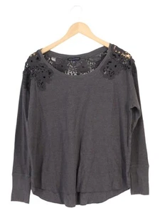 AMERICAN EAGLE Damen Pullover Grau Spitze Gr. M - Bild 1 von 2