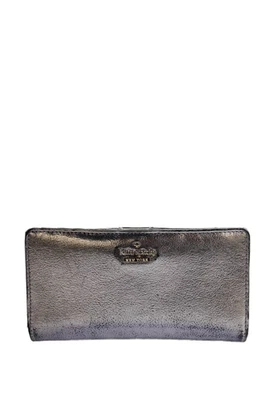 Cartera Kate Spade New York Mujer Cuero Tono Dorado Doble Plegable Peltre Plateada Foto 1 de 4