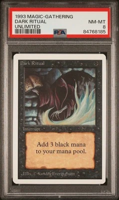 Dark Ritual - Unlimited - NM to Mint - PSA 8. POP 24. More MTG in store.  - Image 1 of 2