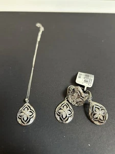 Sterling Silver 0.25 CTTW Pear-Shaped Set – Ring (Size 7), Earrings, & Necklace - Picture 1 of 5