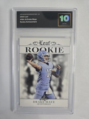 Drake Maye 2023 Leaf Rookie Achievement RC North Carolina Tar Heels GEM MINT 10 - Image 1 of 2