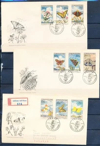 ML01533 Czechoslovakia 1961 registered butterflies insects covers used - Picture 1 of 1