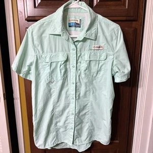 Camicia da pesca donna MAGELLAN OUTDOOR TAGLIA MED manica corta cotone teal nylon - Foto 1 di 3