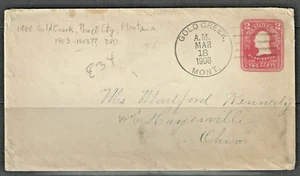 Montana Postgeschichte: 1908 Gold Creek, Powell Cty., DPO 1903 ?? - Hayesville OH - Bild 1 von 2