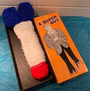 NWB - Vintage 1974 “A Gift For A Super Guy” Gag Red, White, & Blue Cock Sock