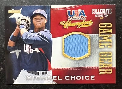 Camisetas de equipo de juego de campeones de béisbol de Estados Unidos 2013 Michael Choice #50 Foto 1 de 2